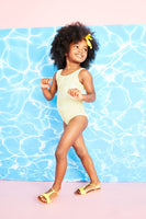 Plum Swimsuit | Bestie - Blondie Yellow - Green Hearts Pink
