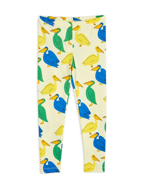 Mini Rodini Pelican AOP Leggings | Yellow