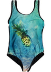 Molo Swimsuit Nika | Swimming Pineapple - Green Hearts Pink