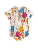 Mini Rodini Bodysuit | Seahorse - Green Hearts Pink
