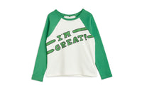 Mini Rodini I am Great SP Raglan LS Tee | Green