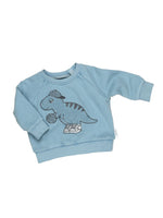 Huxbaby B-Ball Dino Sweatshirt  | Vintage Dusty Blue