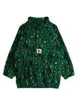 Mini Rodini Leopard Fleece Zip Pullover | Green