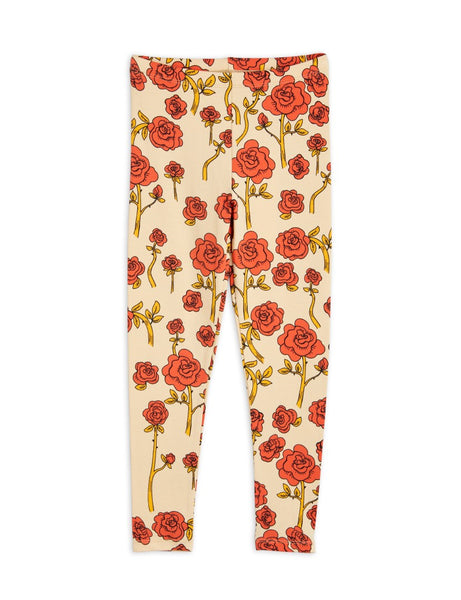 Mini Rodini Rose AOP Leggings | Red