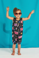 Raspberry Republic Jumpsuit | Aladdin's Lamp - Green Hearts Pink