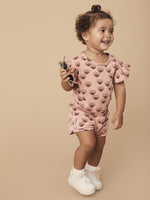 Huxbaby Rainbow Hearts Playsuit | Dusty Rose