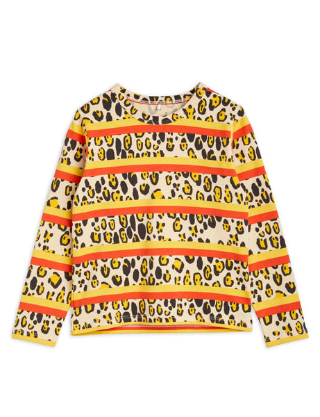 Mini Rodini Leopard Stripe AOP LS Tee | Multi