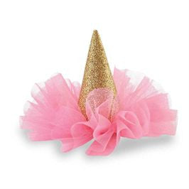 Mud Pie | Glitter Party Hat Clip - Green Hearts Pink