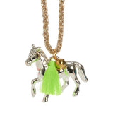 OOAHOOAH Necklace | Pony - Green Hearts Pink