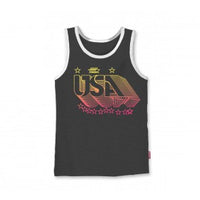 Prefresh USA Tank Top |  Vintage Black - Green Hearts Pink