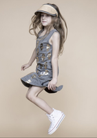 Huxbaby Tank Top | Soldier Bear - Green Hearts Pink