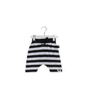 Huxbaby Drop Crotch Shorts | Striped - Green Hearts Pink