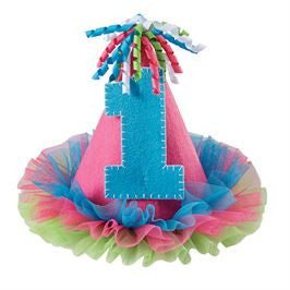 Mud Pie | #1 Party Hat - Green Hearts Pink