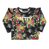 Rock Your Baby Pretty T-Shirt | Midnight Garden - Green Hearts Pink