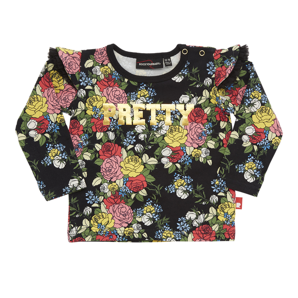 Rock Your Baby Pretty T-Shirt | Midnight Garden - Green Hearts Pink