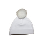 Maniere Baby Pom Hat | White - Green Hearts Pink