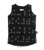 Nununu Braille Tank Top | Black - Green Hearts Pink