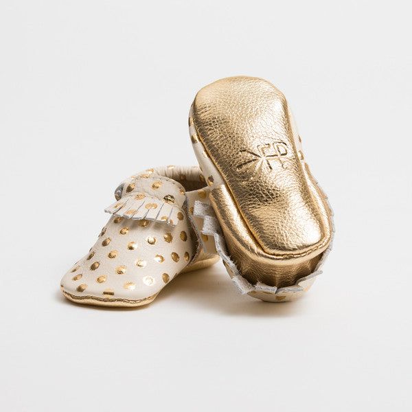Freshly Picked Moccasins | Cream and Gold – GREEN HEARTS PINK