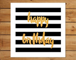 Happy Birthday Card - Green Hearts Pink
