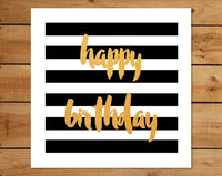 Happy Birthday Card - Green Hearts Pink