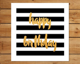 Happy Birthday Card - Green Hearts Pink