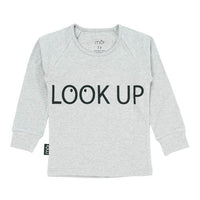 Moi Look Up Long Sleeve Tee | Grey - Green Hearts Pink