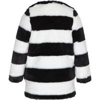 Molo Hilarie Jacket | Black and White Stripe - Green Hearts Pink