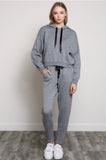Knit Jogger Set | Grey - Green Hearts Pink