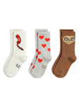 Mini Rodini E.T. 3-Pack Socks | Grey Melange