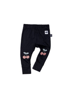 Huxbaby Cherry Patch Leggings | Black - Green Hearts Pink