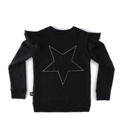 Nununu Embroidered Star Sweatshirt | Black - Green Hearts Pink