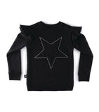 Nununu Embroidered Star Sweatshirt | Black - Green Hearts Pink