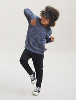 Huxbaby Minimalist Sweatshirt | Deep Blue - Green Hearts Pink