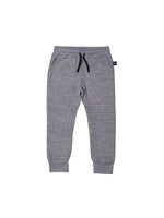 Huxbaby Track Pants | Charcoal Slub - Green Hearts Pink
