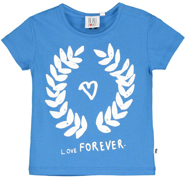 Beau Loves Baby Ping Pong T-Shirt | Ink Blue - Green Hearts Pink