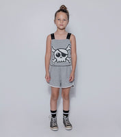 Nununu Skull Patch Tank Overall | Heather Grey