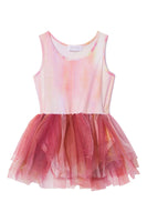 Plum Watercolor Tutu Dress | Poppy Orange - Green Hearts Pink