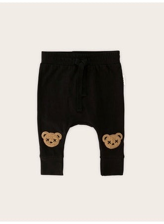 Huxbaby Huxbear Appliqué Drop Crotch Pants | Black