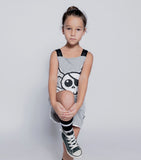 Nununu Skull Patch Tank Overall | Heather Grey