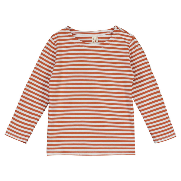 Gray Label Long Sleeve Tee | Red Earth + Cream - Green Hearts Pink