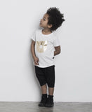 Huxbaby Dough Bear T-Shirt | White - Green Hearts Pink