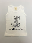 Oh Baby! Tank Top | I Swim With Sharks - Green Hearts Pink