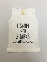 Oh Baby! Tank Top | I Swim With Sharks - Green Hearts Pink