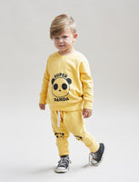 Huxbaby Super Panda Sweatshirt | Banana - Green Hearts Pink