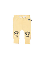 Huxbaby Super Panda Drop Crotch Pant | Banana - Green Hearts Pink