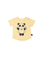 Huxbaby Super Panda T- Shirt | Banana - Green Hearts Pink