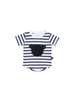 Huxbaby Hux Stripe T-Shirt | Navy - Green Hearts Pink