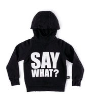 Nununu Say What Hoodie | Black - Green Hearts Pink