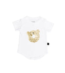 Huxbaby Dough Bear T-Shirt | White - Green Hearts Pink