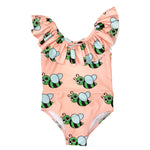 Hugo Loves Tiki Ruffle Collar Swimsuit | Peach Bees